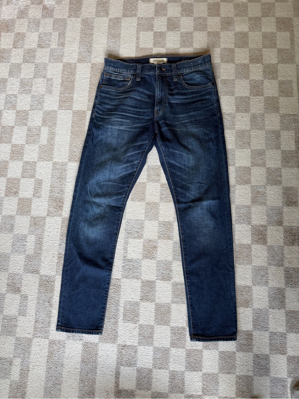 Madewell Men's Skinny Jeans in Dark Blue Wash